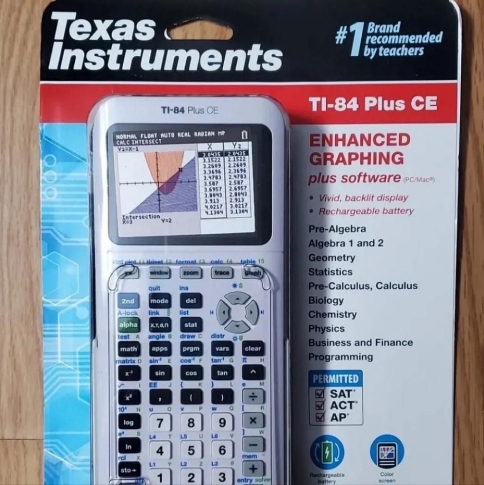 Texas Instruments TI-84 Plus CE Enhanced Graphing Calculator White School Math